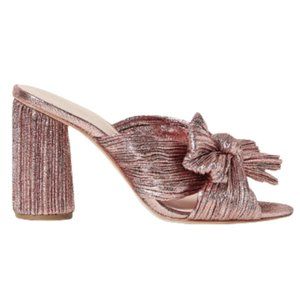 Loeffler Randall Metallic Rose Penny Pleated Bow